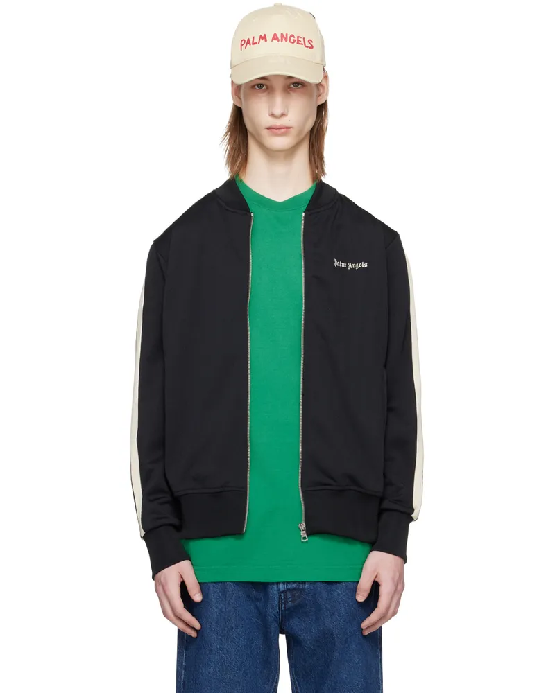 Palm Angels Black Striped Track Jacket Black