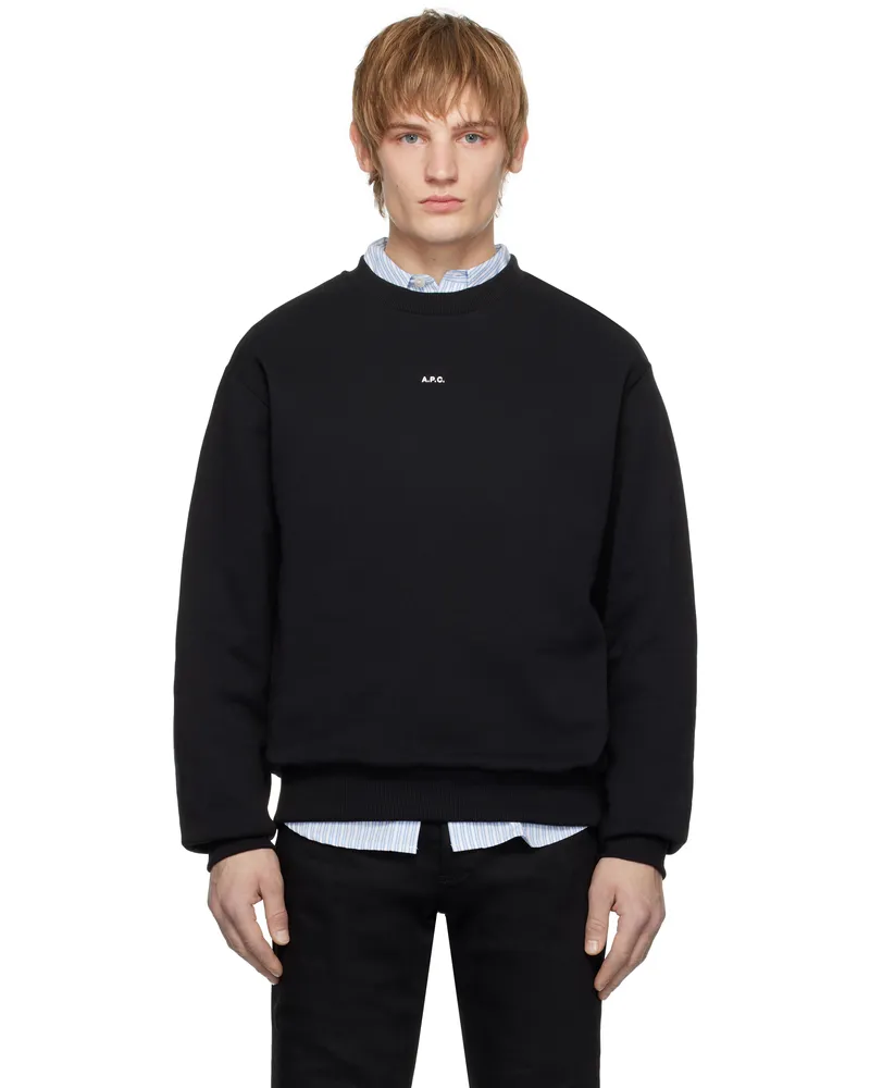 A.P.C. Black Boxy Micro Logo Sweatshirt Tzc