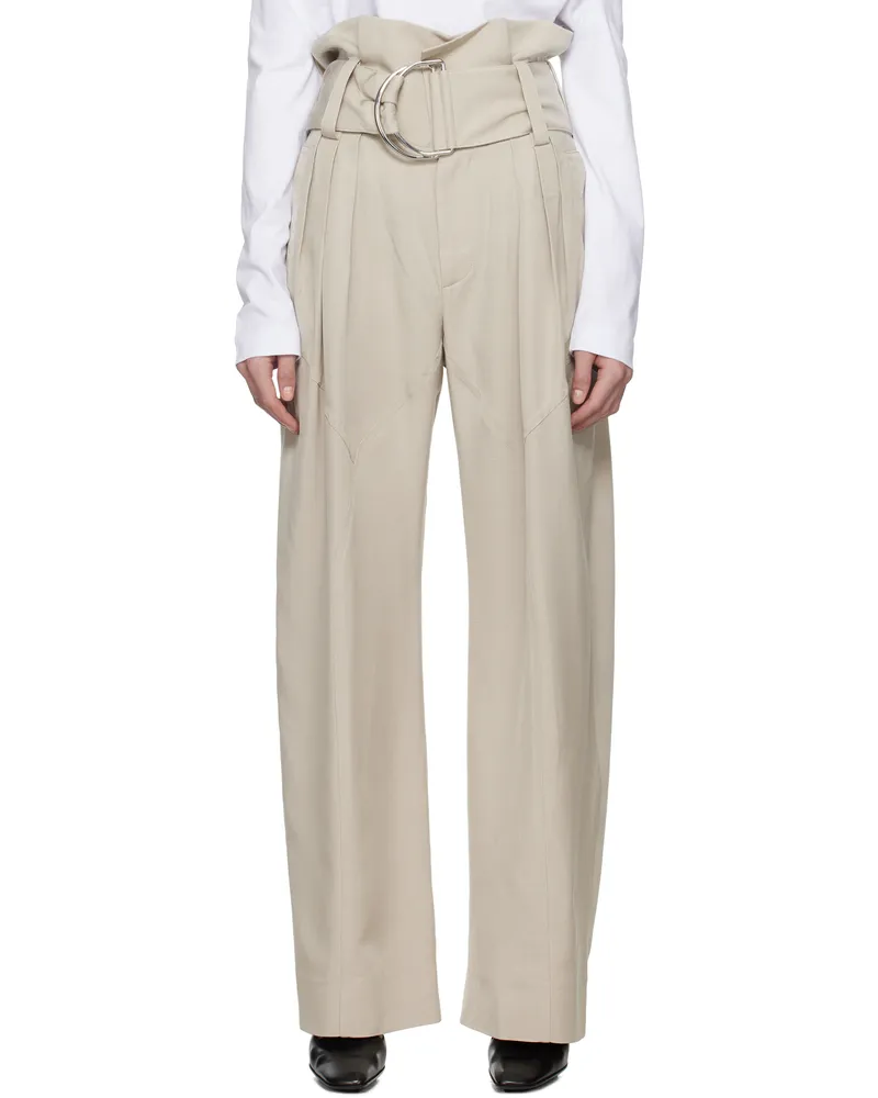 J.W.Anderson Taupe Gathered Waist D-Ring Trousers 141