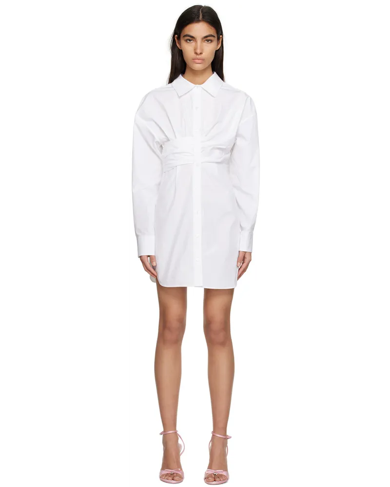 Alexander Wang White Button-Up Minidress Bright