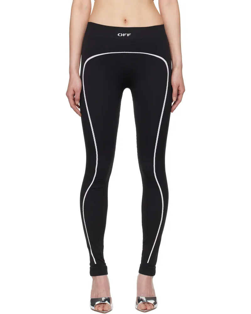 OFF-WHITE Black Stamp Seamless Sport Leggings Black
