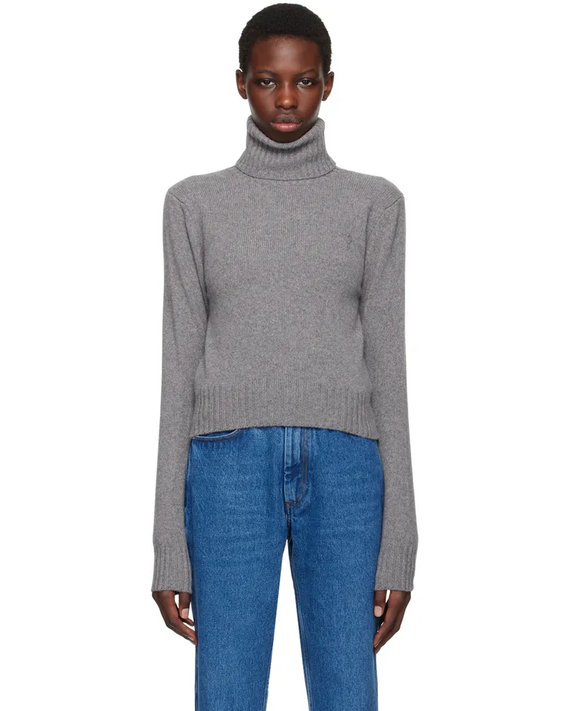 AMI Paris Gray Tonal Ami de Cœur Turtleneck Light