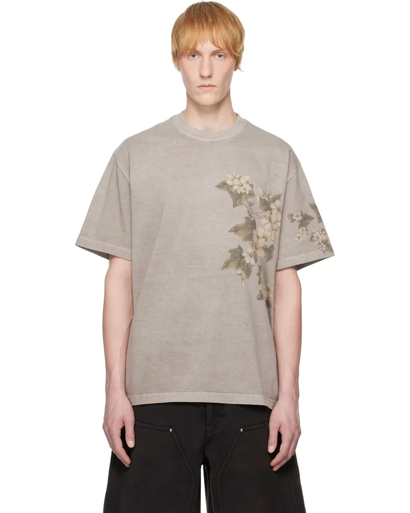 Wooyoungmi Gray Faded Flower T-shirt Grey763g