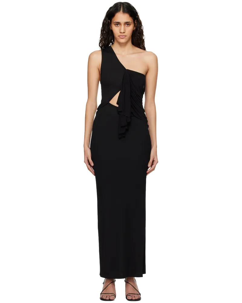 Christopher Esber Black Seneca Swirl Maxi Dress Black