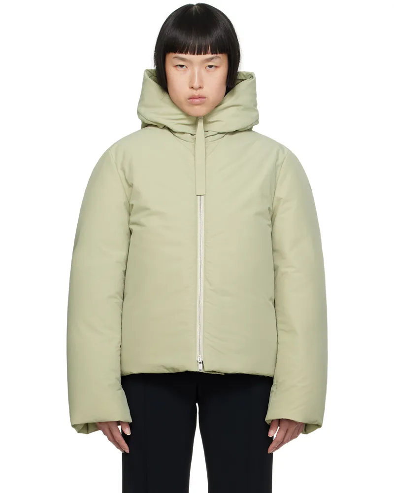 Jil Sander Green Hooded Down Jacket 330