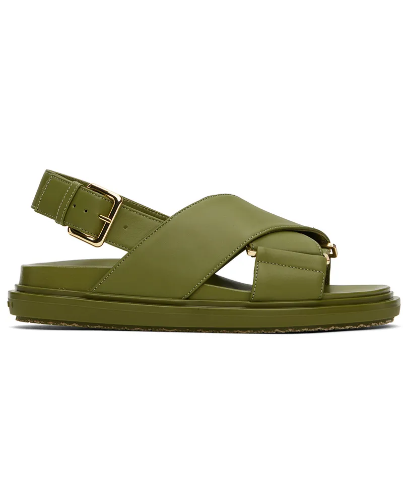 Marni Green Fussbett Crisscross Sandals 00v25