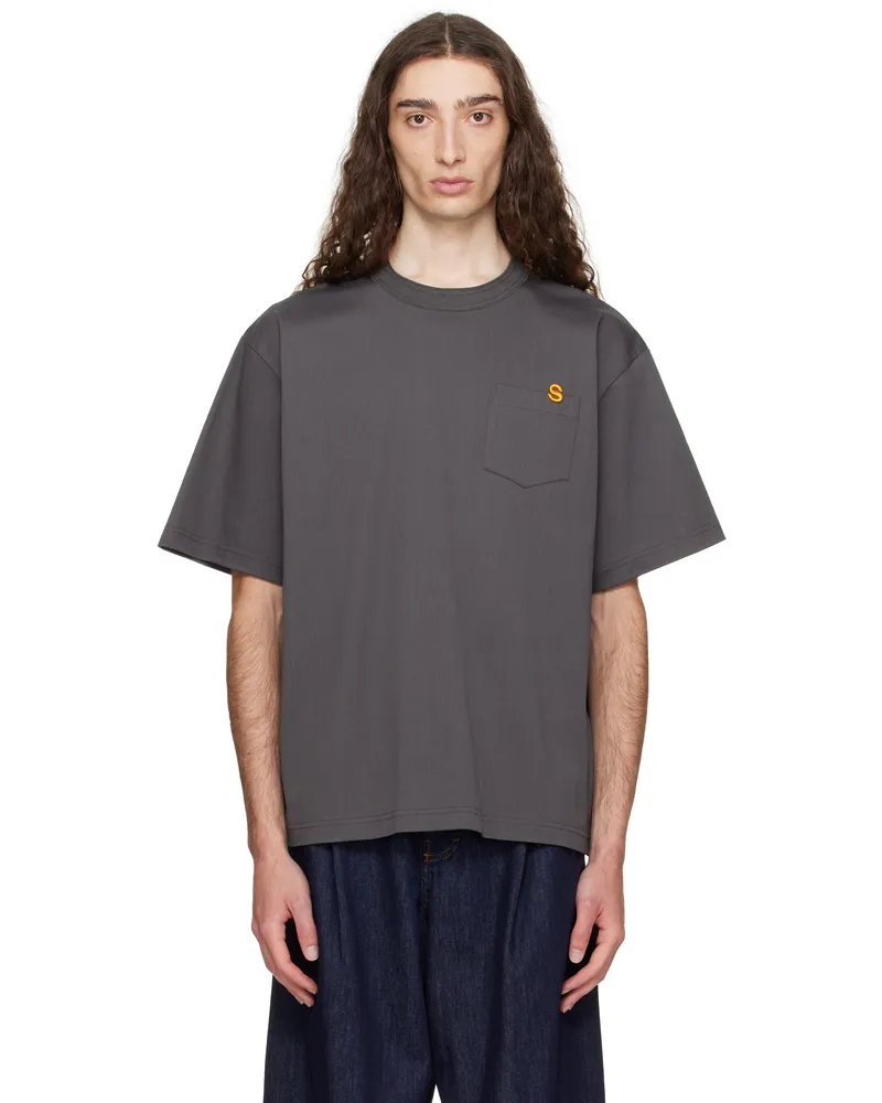 Sacai Gray 'S' Cotton Jersey T-shirt 326