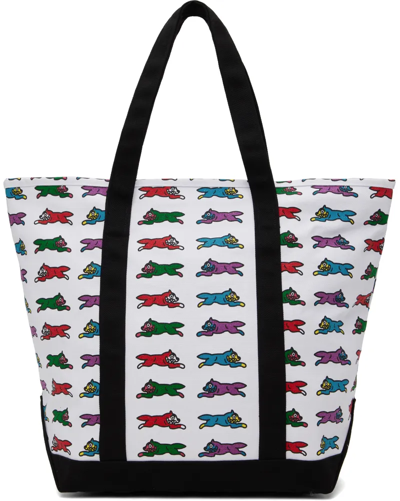 ICECREAM Multicolor Running Dog Tote White