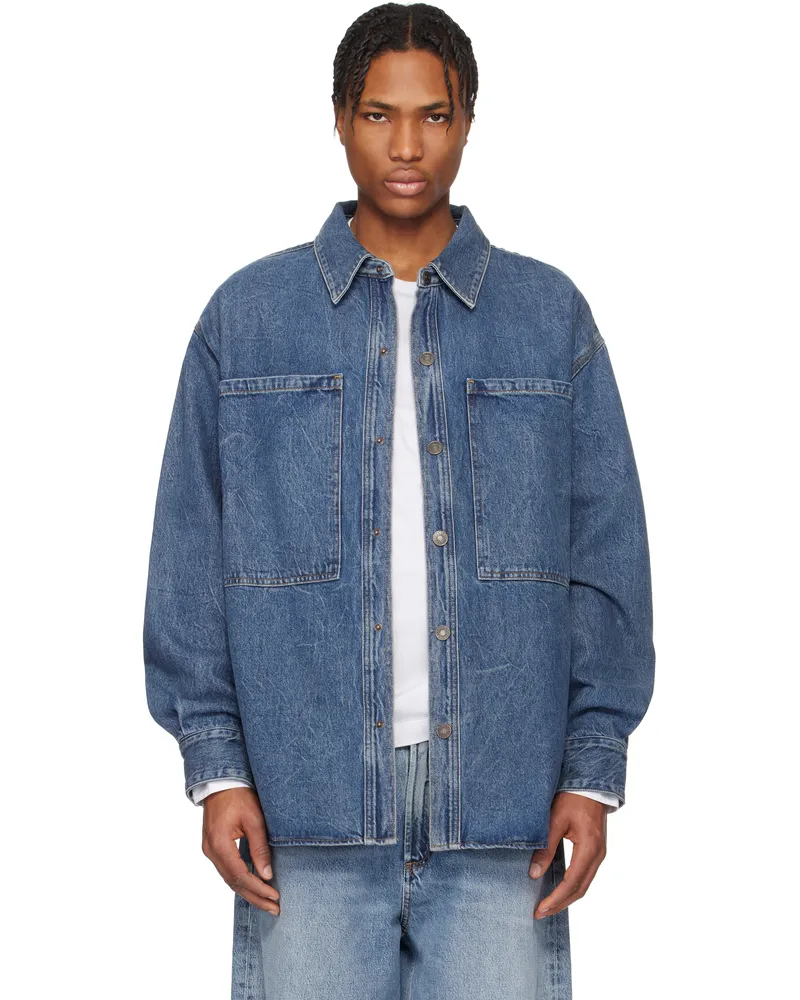 AGOLDE Blue Atticus Denim Jacket Creased