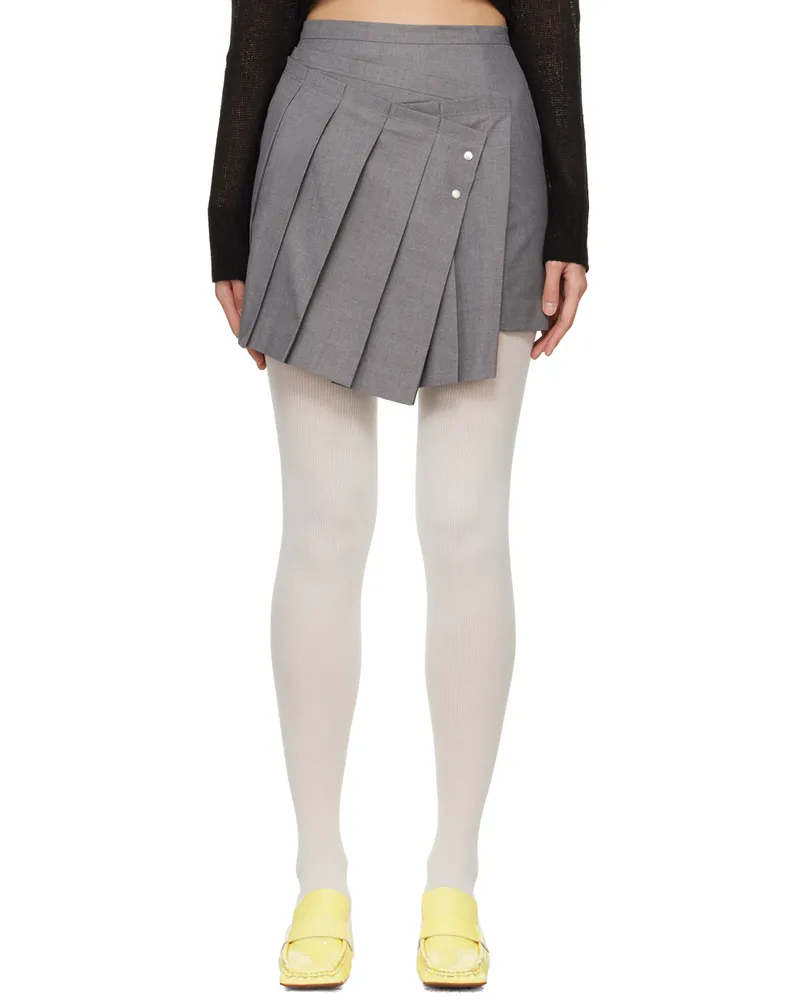 lesugiatelier Gray Folded Miniskirt Grey