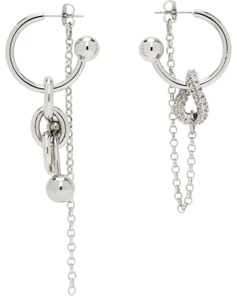 Justine Clenquet Silver Abel Earrings Palladium