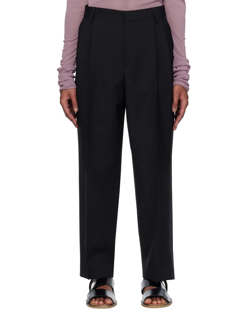 Dries van Noten Black Wool Twill Trousers 900