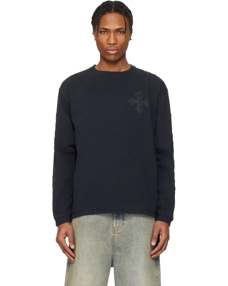 RHUDE Black Cross LS T-shirt Vtg