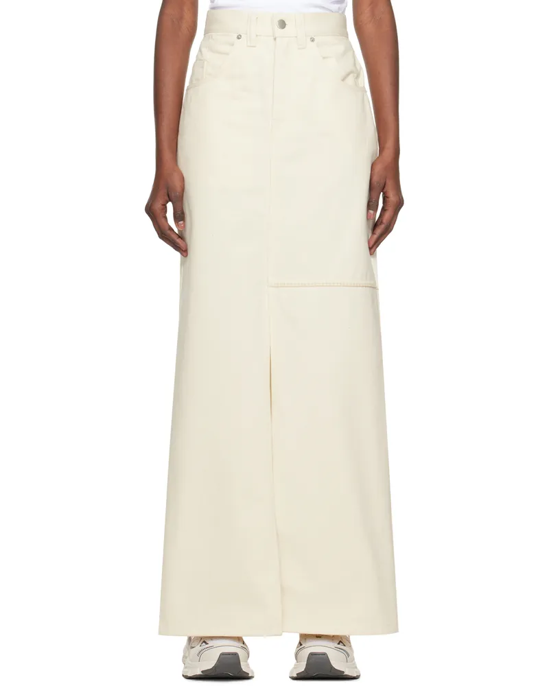 Axel Arigato Off White Amp Denim Maxi Skirt Ecru