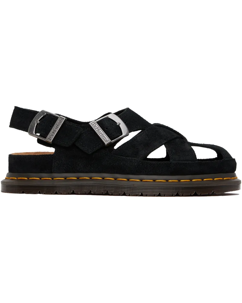 Dr.Martens Black Archive Fisherman Suede Sandals Black