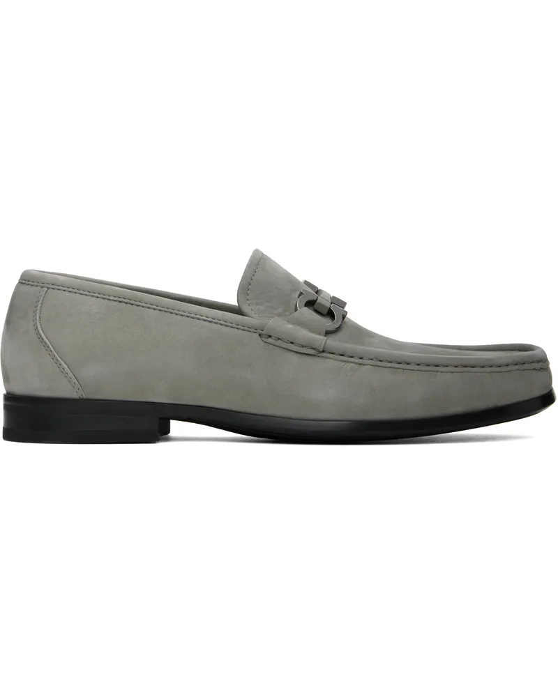 Ferragamo Gray Gancini Ornament Loafers Ash