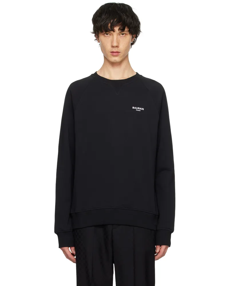 Balmain Black Flocked Sweatshirt Eab