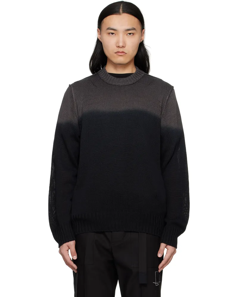 Sacai Black & Gray Garment Dye Knit Sweater 001