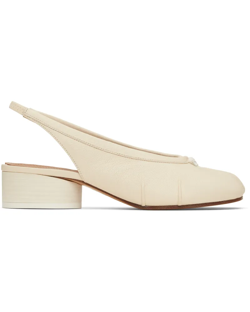 Maison Margiela Off-White Tabi New Ballerina Slingback Heels T1003
