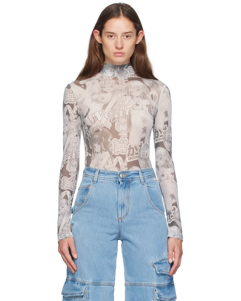 GCDS Gray Hentai Bodysuit 09
