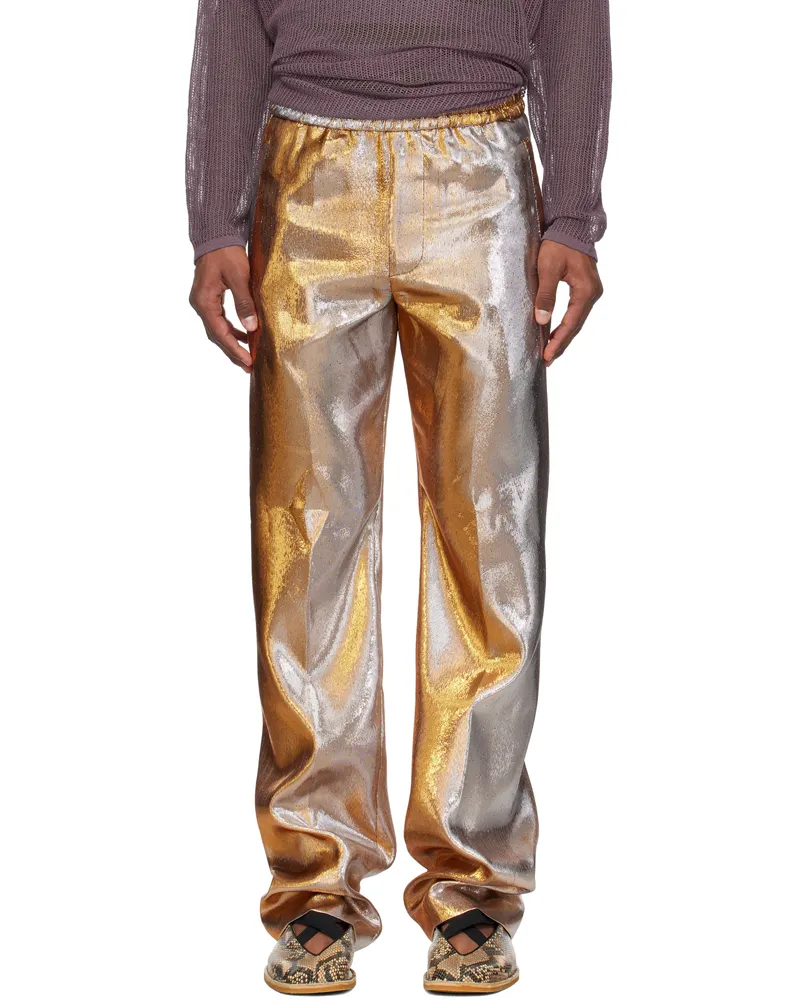 Dries van Noten Gold Lamé Trousers 954