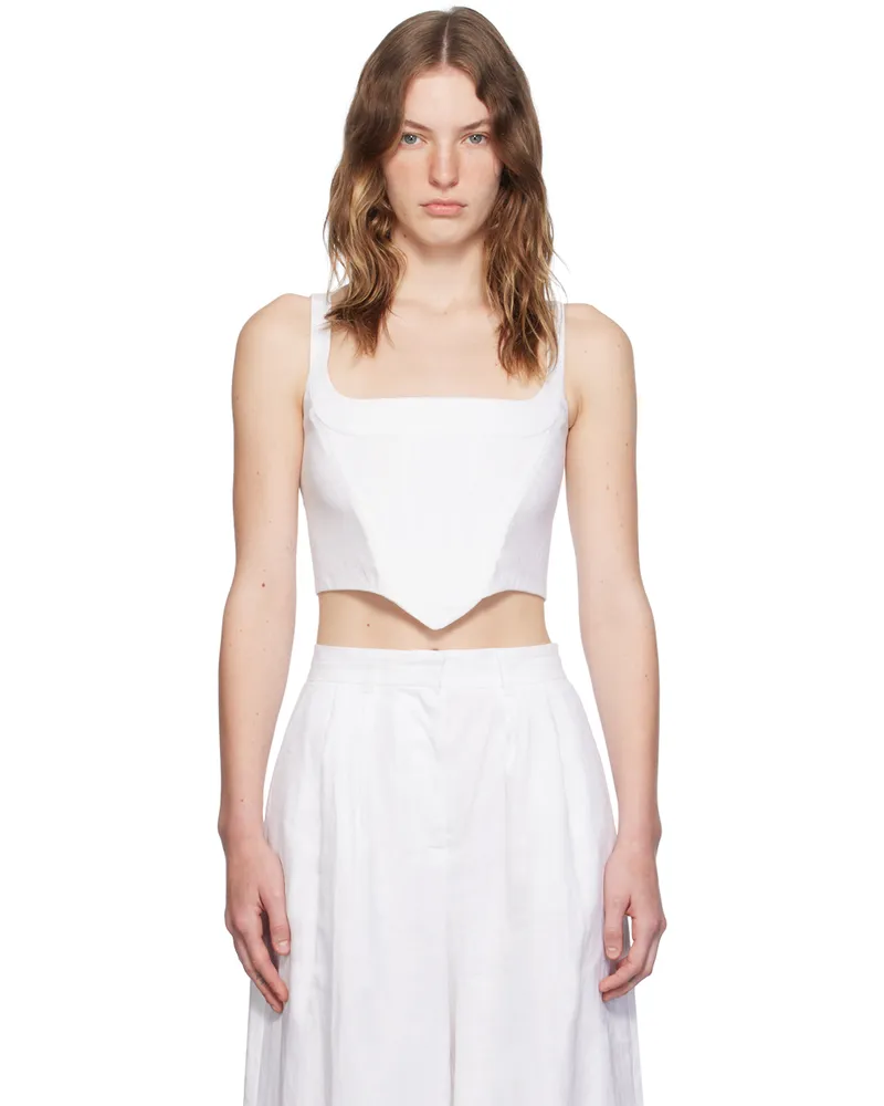 STAUD White Vaga Tank Top Wht