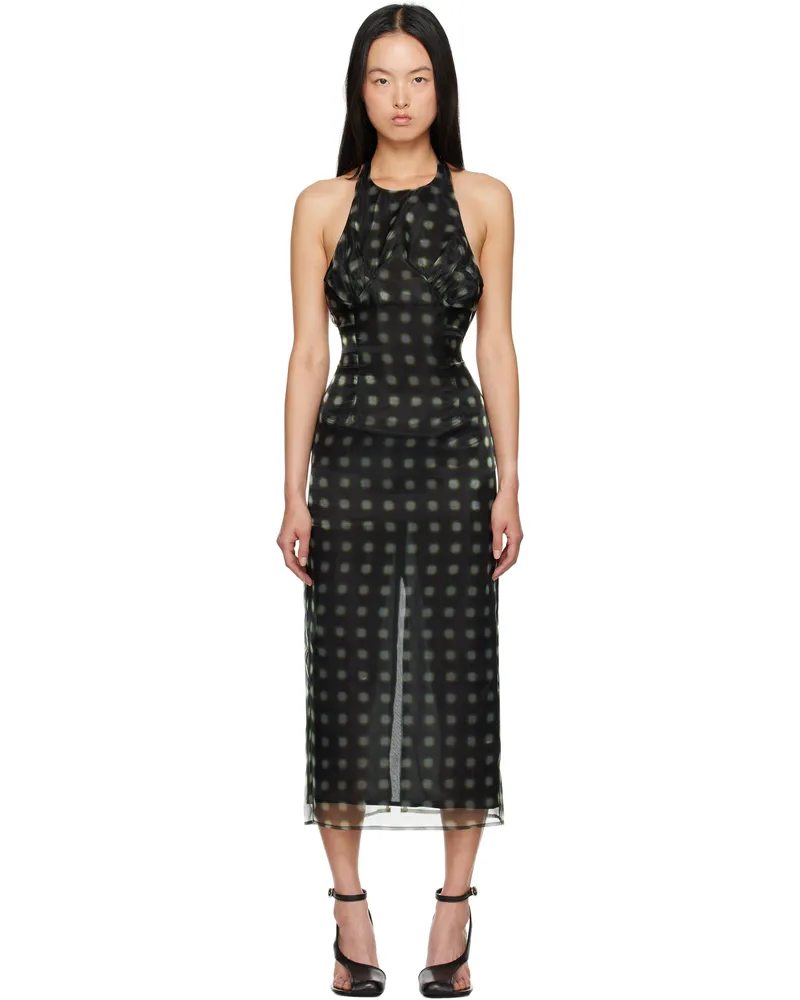 16ARLINGTON Black Zita Midi Dress Verde
