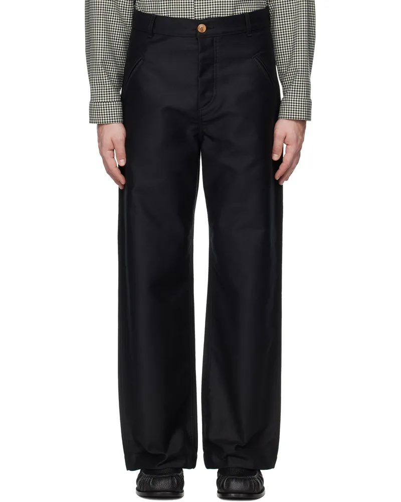 Marni Black Straight-Leg Trousers 00n99