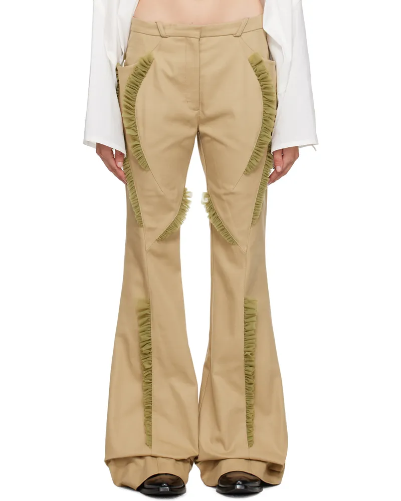 KIKO KOSTADINOV Beige Flared Trousers Oak
