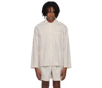 Brown & Off-White Long Sleeve Pyjama Shirt