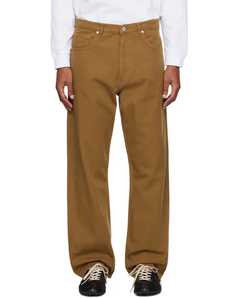 Norse Projects Tan Mogens Relaxed 5 Pocket Heavy Twill Trousers Duck2066