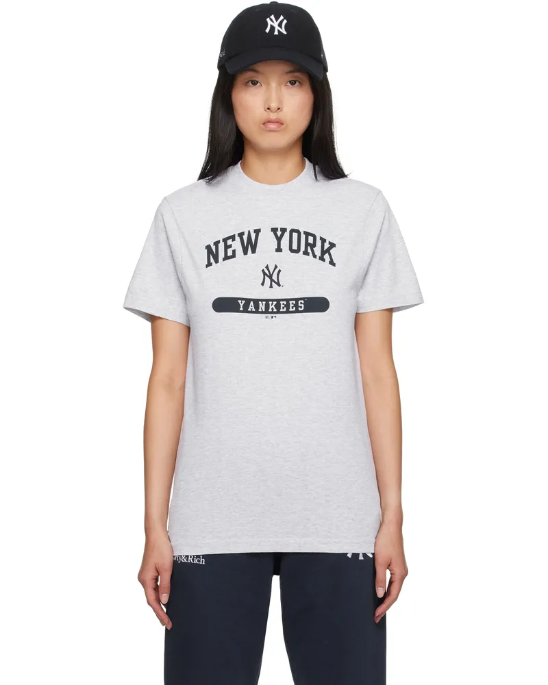 SPORTY & RICH Gray '47 Edition Yankees League T-shirt 19