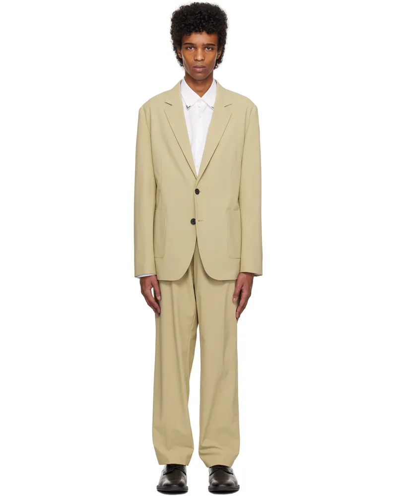 HUGO BOSS Beige Slim-Fit Suit 285-open