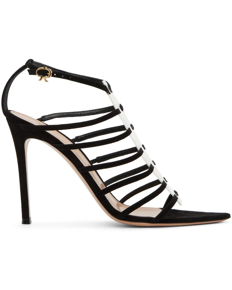 Gianvito Rossi Black Suede Heeled Sandals Black+trasp