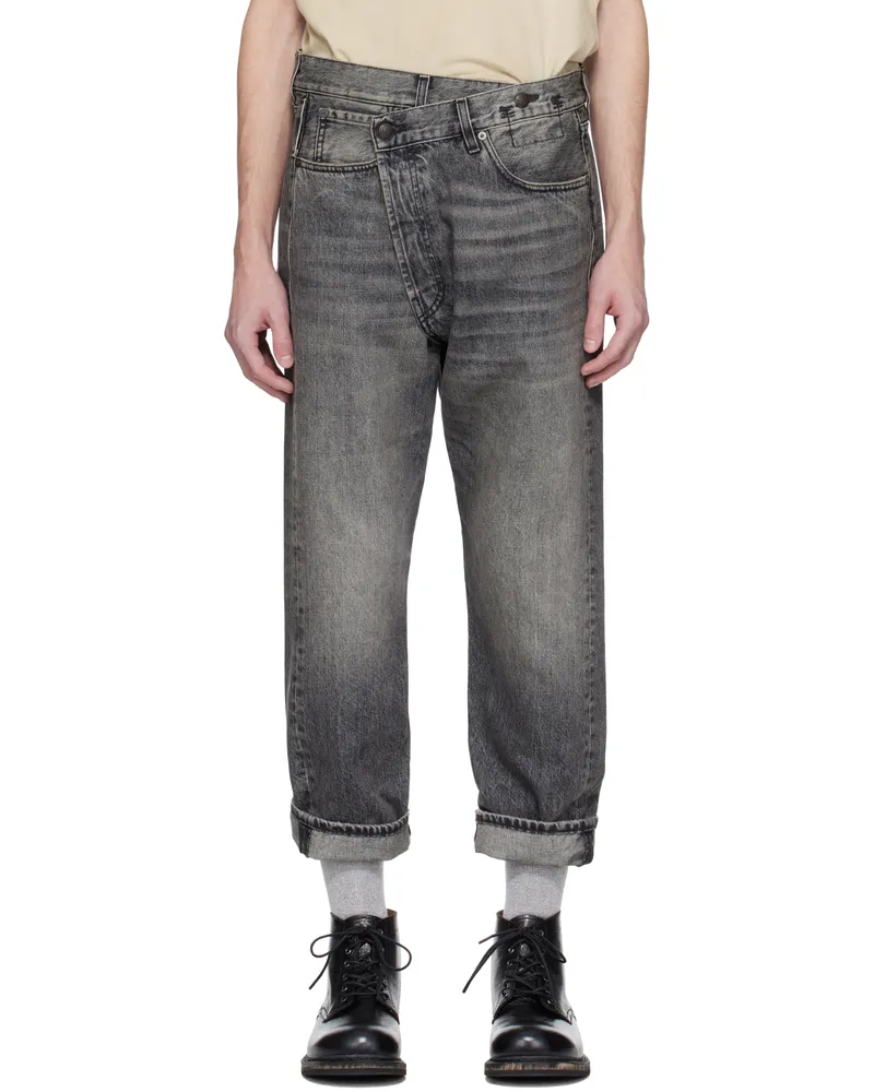 R13 Black Crossover Jeans Leyton