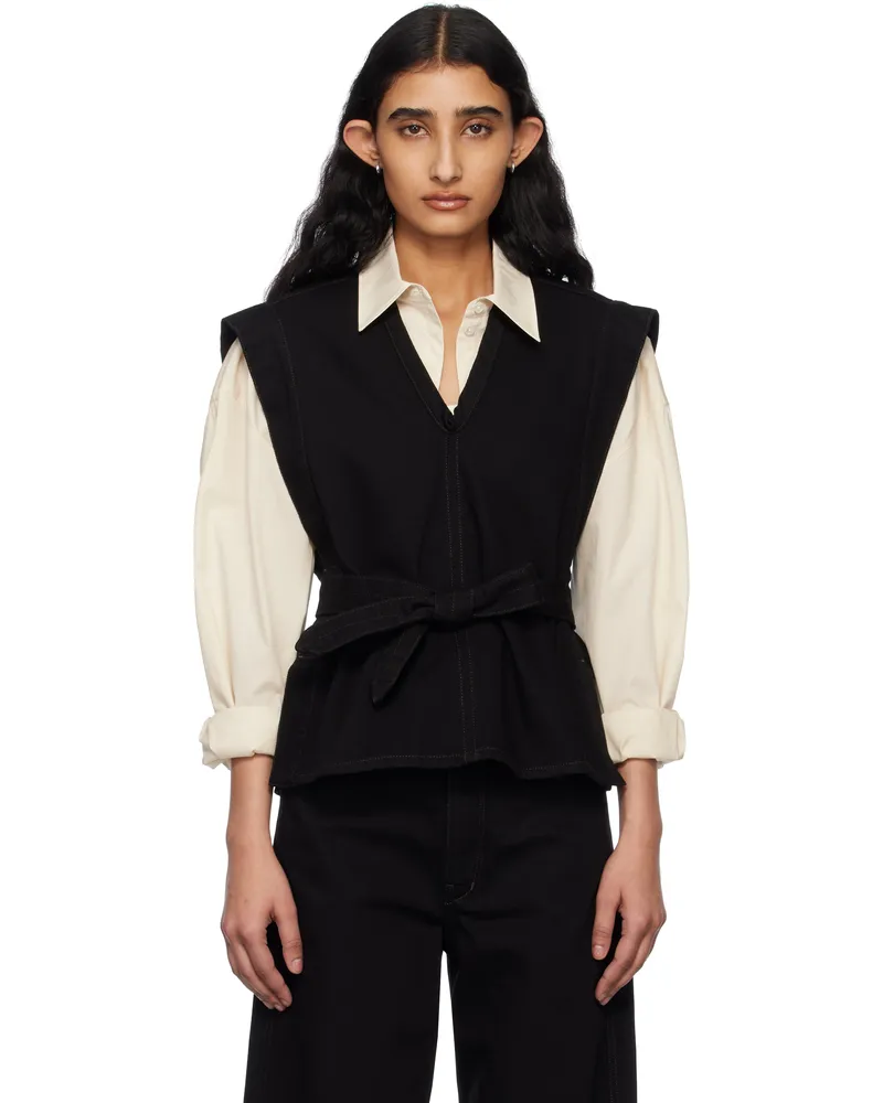 Christophe Lemaire Black Chasuble Denim Blouse Bk999