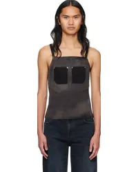 Dion Lee Black Rivet Pocket Tank Top Washed