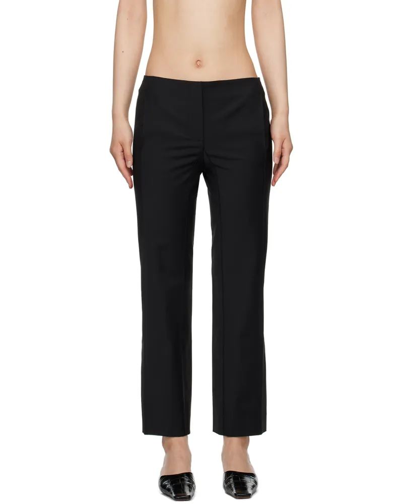 BEVZA Black Square Cigarette Trousers Black