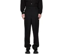 Black Straight-Fit Trousers