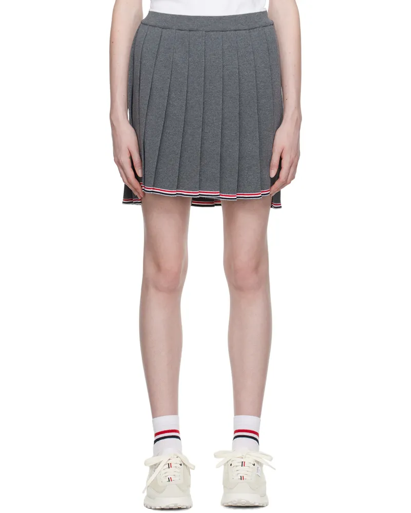 Thom Browne Gray Pleated Mini Skirt 035