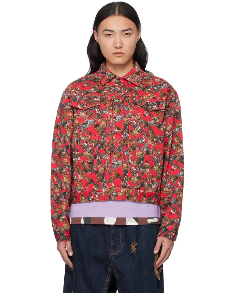 Vivienne Westwood Red Marlene Denim Jacket Ss24-o326
