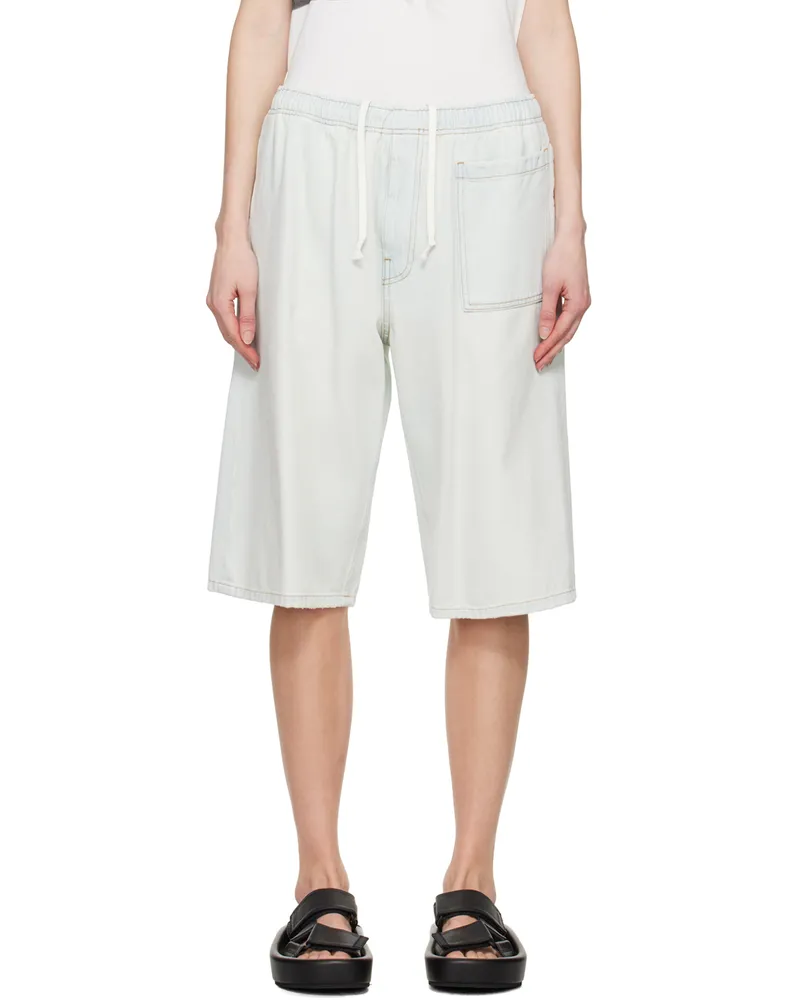 Maison Margiela Blue Bleached Denim Shorts 992