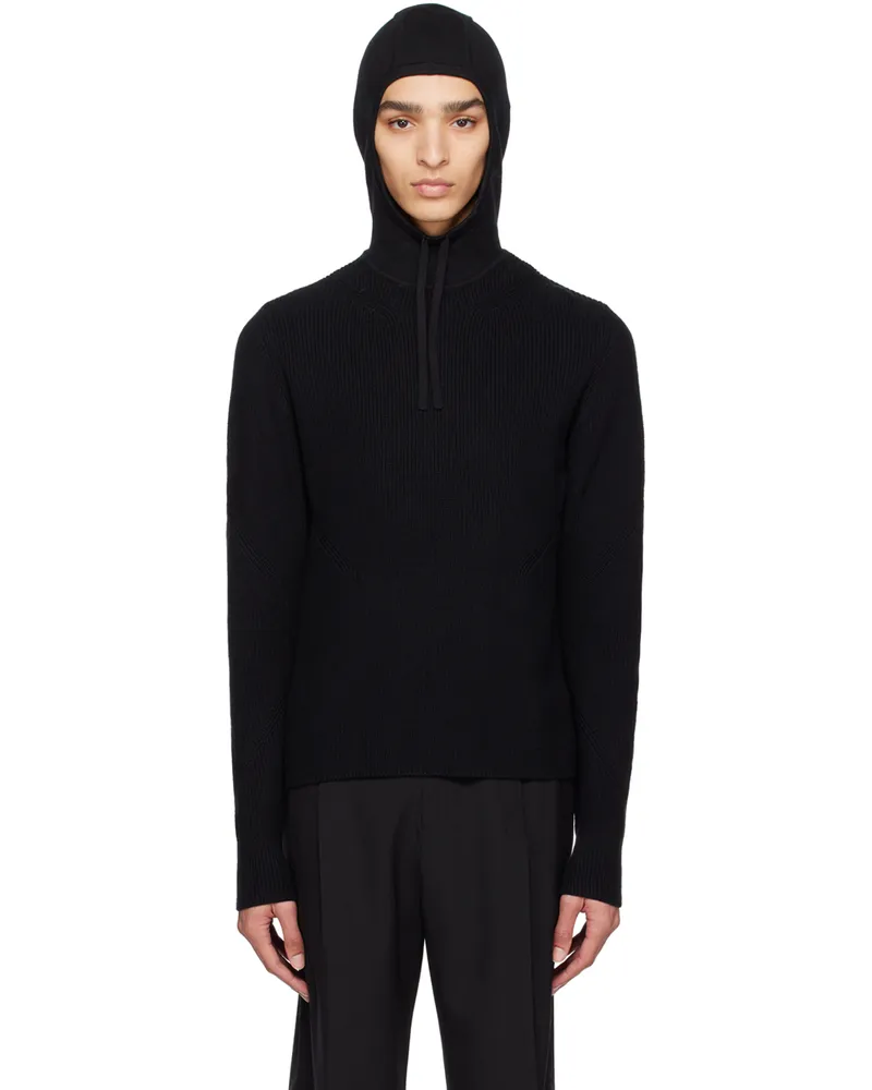 Dion Lee Black Paneled Hoodie Black