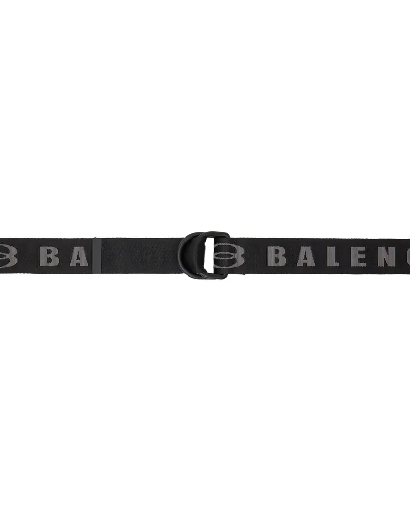 Balenciaga Black & Gray D Ring Belt 1064