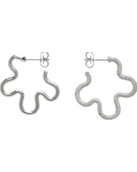 Bea Bongiasca SSENSE Exclusive White Gold 2 Tone Asymmetrical Flower Power Earrings White