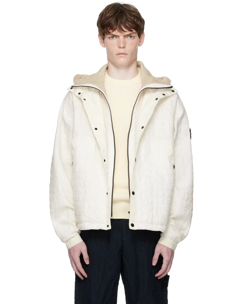 Stone Island Off-White 4100023 Crinkled Reps NY Quilted-TC Jacket V0093
