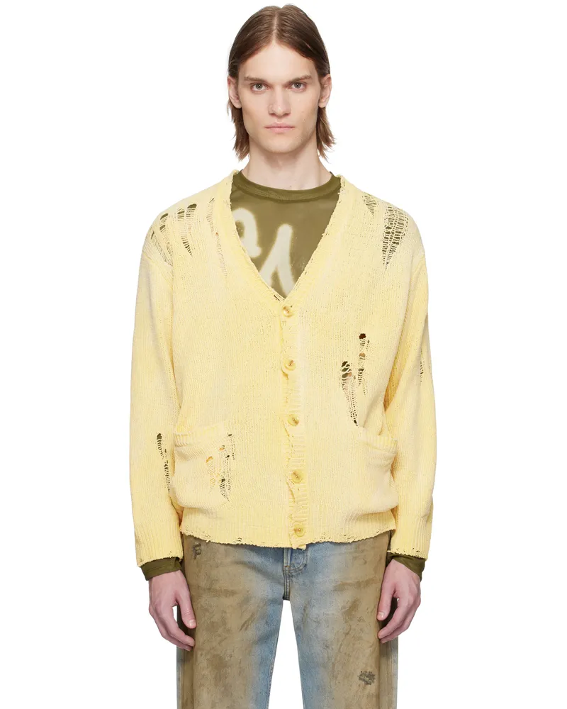 R13 Yellow Boyfriend Cardigan Yellow