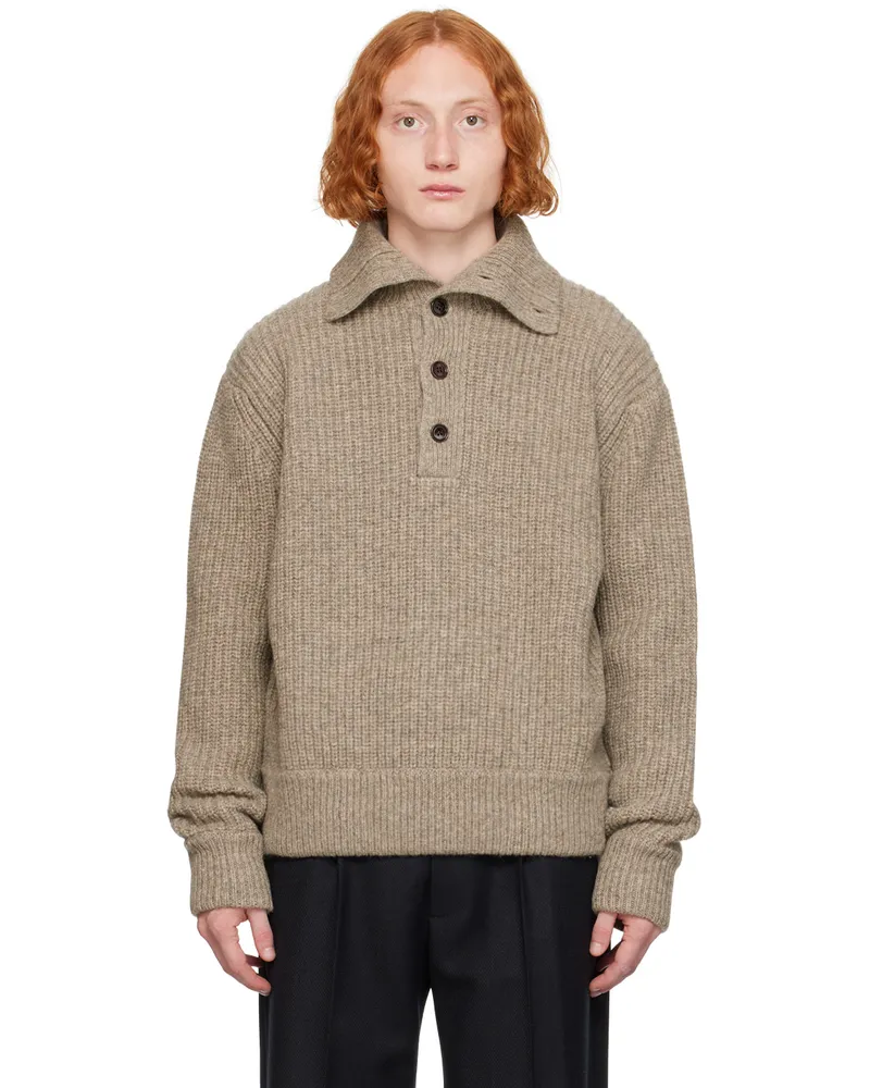 Dries van Noten Gray Virgin Wool Polo 813
