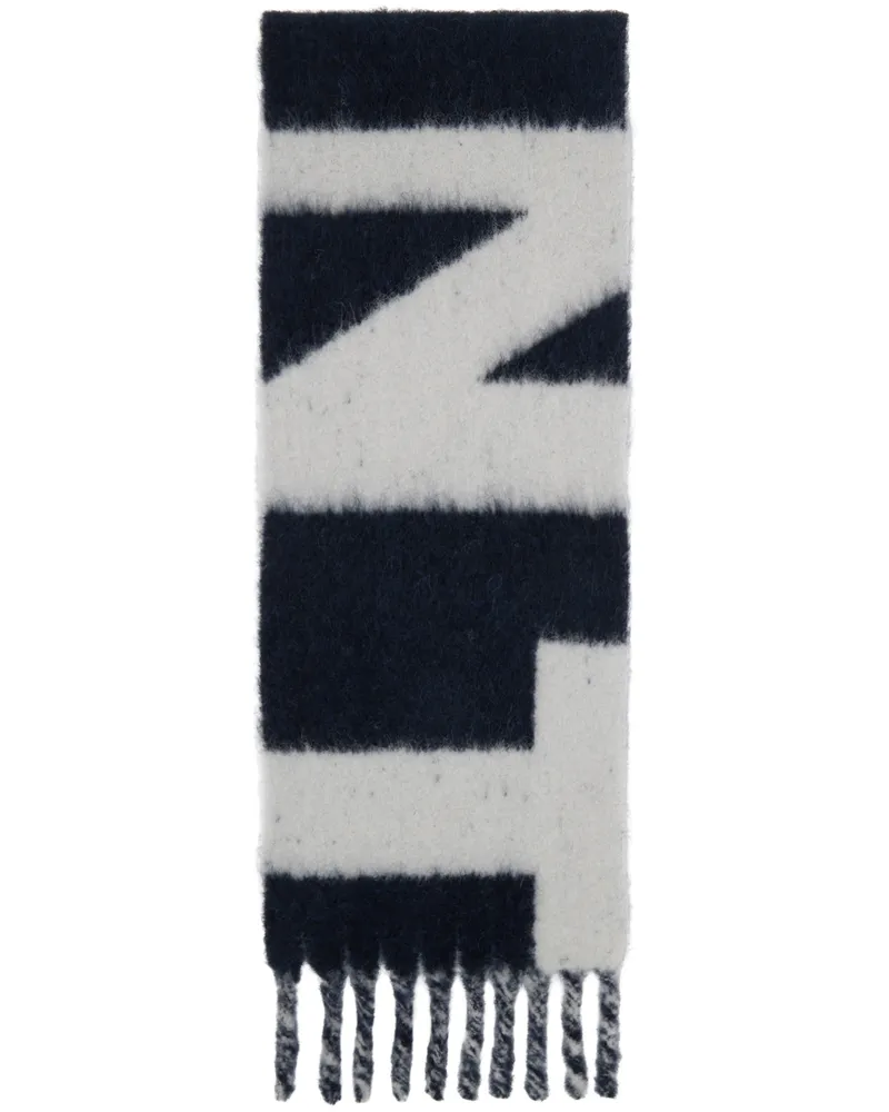 Isabel Marant Navy & Gray Loliana Scarf 30mi