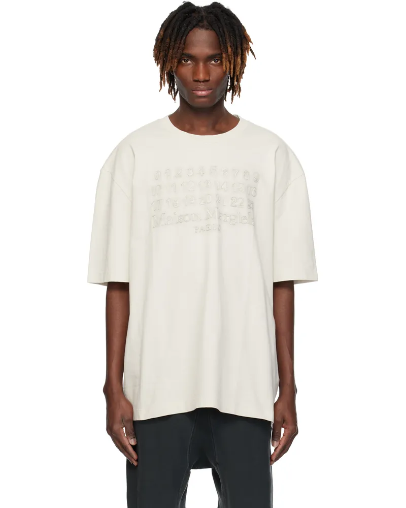 Maison Margiela Off-White Embroidered Logo T-shirt 103